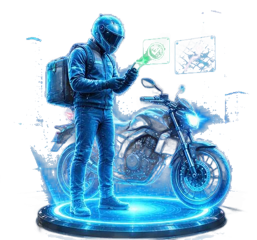 Motoboy aceitando a solicitação