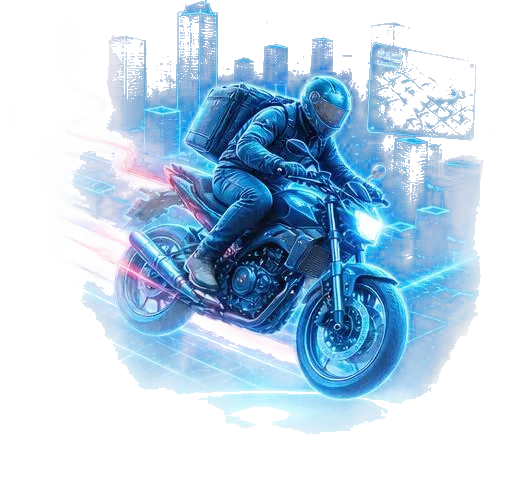 Motoboy em rota pela cidade